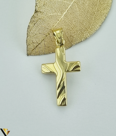 Pandantiv aur 14k Greutate: 1.40 grame Lungime: 36.28 mm ( cu anou ) Latime: 18.06 mm Marcaj / Titlu: " 585 " Locatie: HARLAU 0723 353 111 [1]