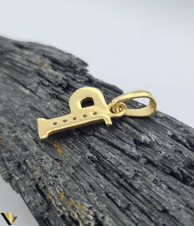 Pandantiv aur 14K, initiala P [1]