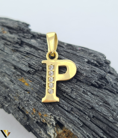 Pandantive / Brose - Pandantiv aur 14K, initiala P