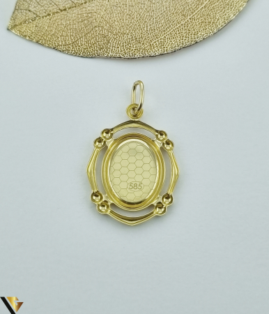 Pandantiv aur 14k Greutate: 1.30 grame Lungime: 31 mm ( cu anou ) Latime: 18 mm Marcaj / Titlu: " 585 " Locatie: HARLAU 0723 353 111 [1]