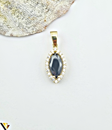 Pandantiv aur 14k,cubic zirconia Greutate: 1.19 grame Lungime: 20 mm ( cu anou ) Latime: 8.20 mm Marcaj / Titlu: 585  Locatie: HARLAU 0723 353 111 [1]