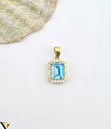 Pandantive din aur - Pandantiv aur 14K,cubic zirconia Greutate: 1.40g Lungime:18.00 mm ( cu anou ) Latime:9.00 mm Marcaj / Titlu: 585 Locatie: HARLAU Tel.0723 353 111