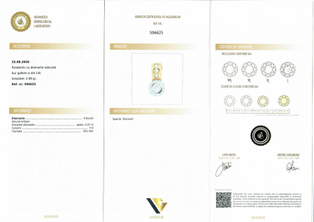 Pandantiv Aur 14k, Diamante 0.27 ct [4]
