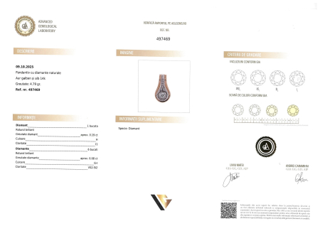 Pandantiv Aur 14k, Diamante 0.27 ct [3]