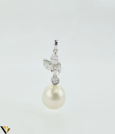 Pandantive din aur - Pandantiv Aur 14k, Diamante 1.00 ct, Perla