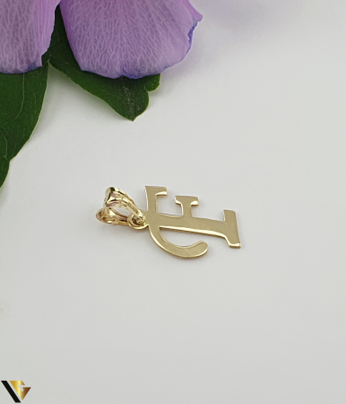Pandantiv Aur 14K, Initiala F [1]
