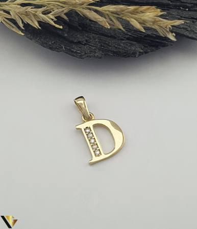 Bijuterii din aur - Pandantiv Aur 14K, Initiala D