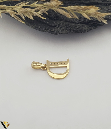 Pandantiv Aur 14K, Initiala D [1]