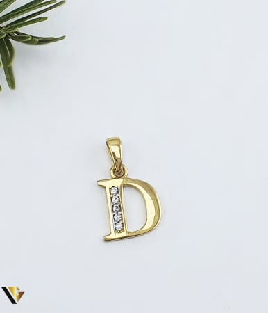 Bijuterii din aur - Pandantiv Aur 14k, Initiala D