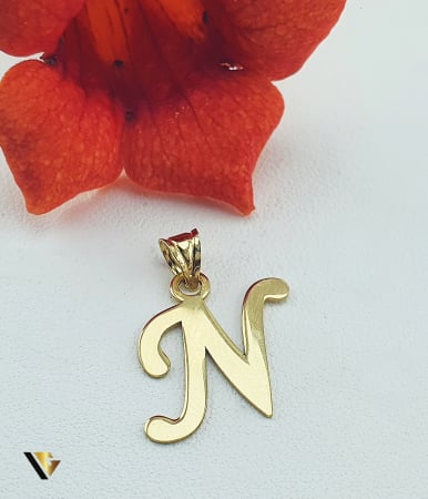 Pandantive din aur - Pandantiv Aur 14k, Initiala N