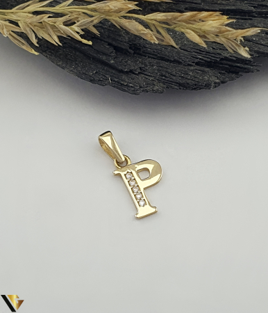 Bijuterii din aur - Pandantiv Aur 14K, Initiala P