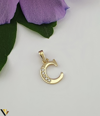 Pandantive din aur - Pandantiv Aur 14K, Initiala C