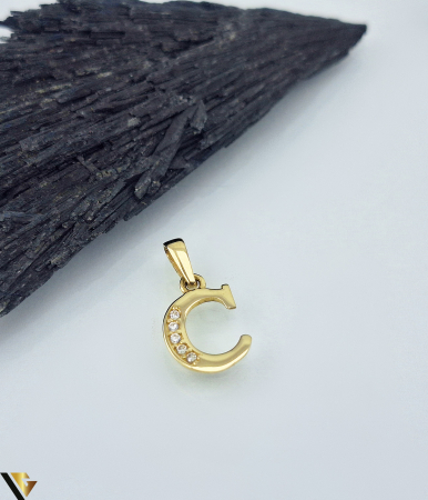 Pandantive din aur - Pandantiv Aur 14k, Initiala C