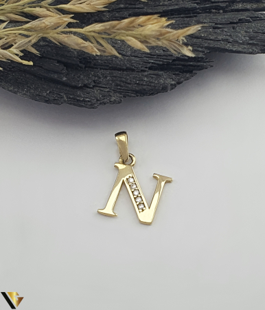 Bijuterii din aur - Pandantiv Aur 14K, Initiala N