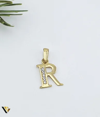 Bijuterii din aur - Pandantiv Aur 14k, Initiala R