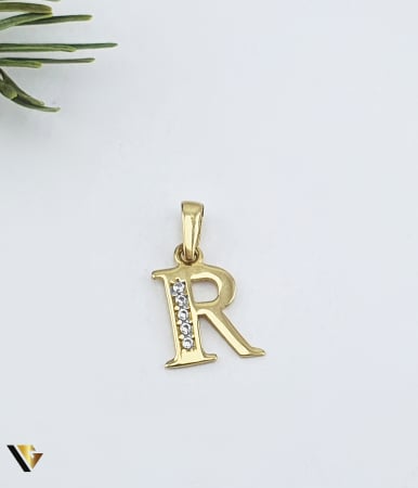 Bijuterii din aur - Pandantiv Aur 14k, Initiala R