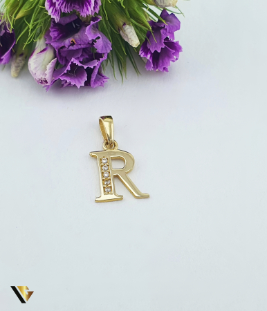 Pandantive din aur - Pandantiv Aur 14k, Initiala R