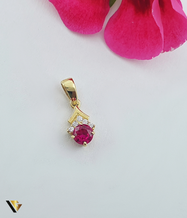 Pandantive din aur - Pandantiv Aur 14k, Rubin de sinteza