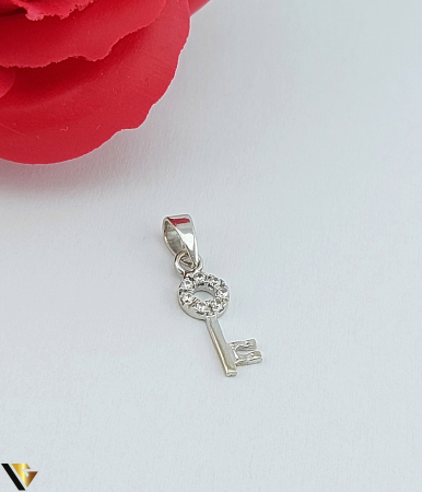 Pandantive din aur - Pandantiv Aur Alb 14K, Zirconiu