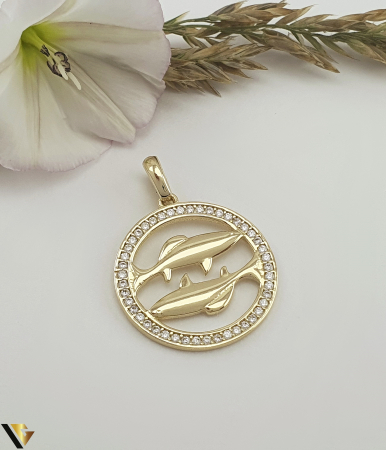 Pandantive din aur - Pandantiv Aur 14K, Zodia Pesti