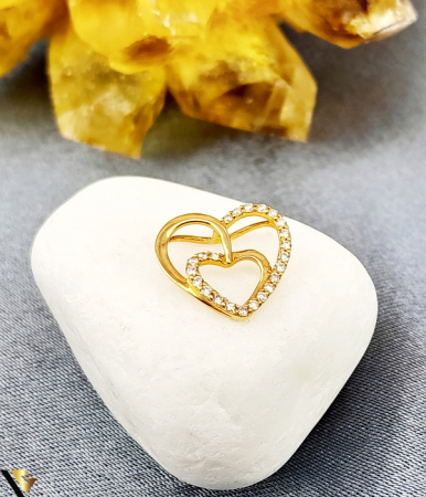 Pandantive din aur - Pandantiv Aur 18k, Diamante  0.14 ct in total