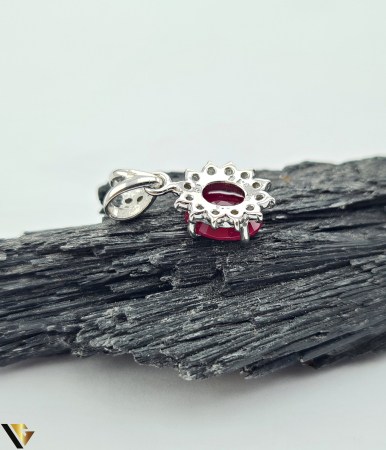 Pandantiv Aur 18k, Diamante 0.15 ct ,Rubin [1]