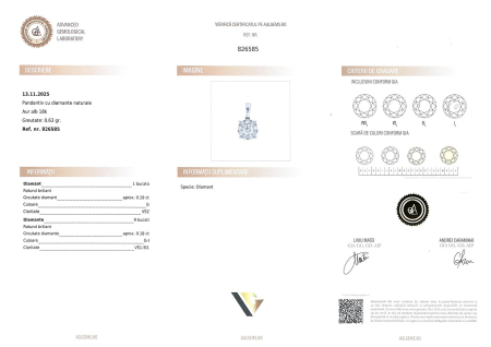 Pandantiv Aur 18K, Diamante 0.37 ct in total [1]