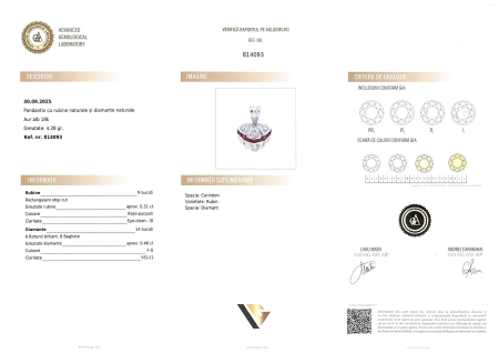 Pandantiv Aur 18k, Diamante 0.46 ct, Rubine 0.31 ct [3]
