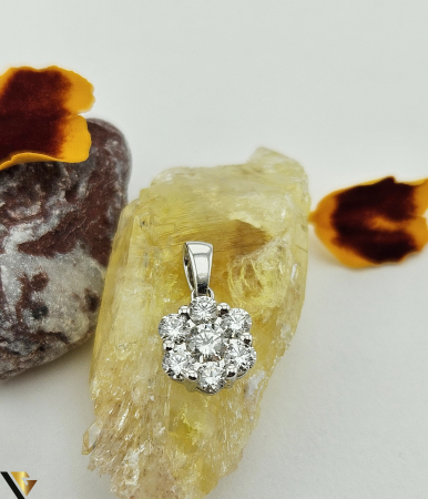 Pandantive cu diamante - Pandantiv Aur Alb 18K, Diamante 0.48 ct