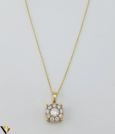 Pandantive cu diamante - Lant cu Pandantiv Aur 18k, Diamante 0.64 ct