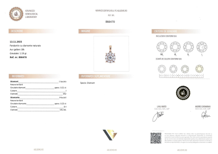 Pandantiv Aur 18k, Diamante 0.64 ct [2]