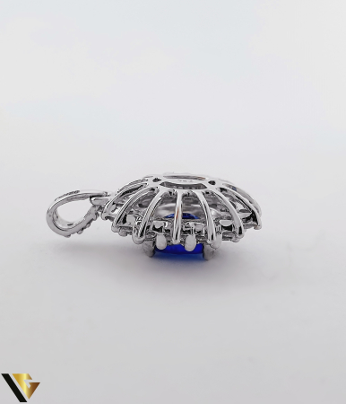 Lant cu Pandantiv Aur 18K, Diamante 0.72 ct si Safir 1.35 ct [4]