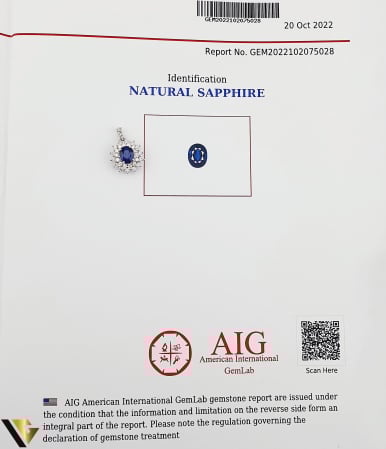 Lant cu Pandantiv Aur 18K, Diamante 0.72 ct si Safir 1.35 ct [8]