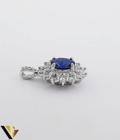 Lant cu Pandantiv Aur 18K, Diamante 0.72 ct si Safir 1.35 ct [5]