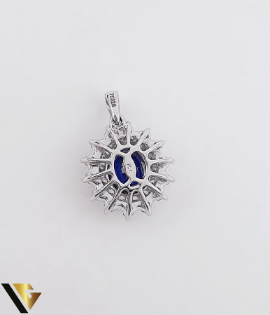 Lant cu Pandantiv Aur 18K, Diamante 0.72 ct si Safir 1.35 ct [3]