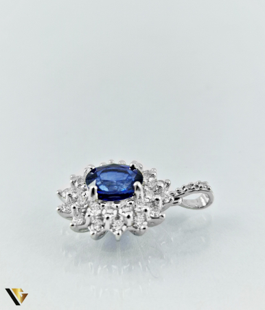 Pandantiv Aur 18K, Diamante 0.72 ct si Safir 1.35 ct, 3.00 grame [2]