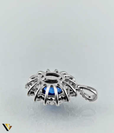 Pandantiv Aur 18K, Diamante 0.72 ct si Safir 1.35 ct, 3.00 grame [4]