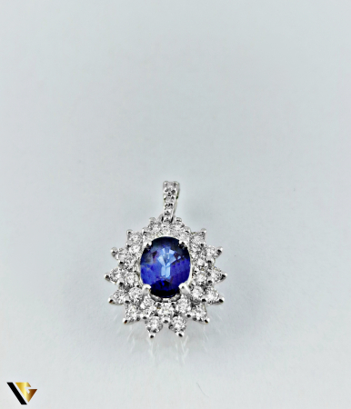 Pandantiv Aur 18K, Diamante 0.72 ct si Safir 1.35 ct, 3.00 grame [1]