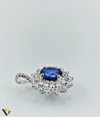 Pandantiv Aur 18K, Diamante 0.72 ct si Safir 1.35 ct, 3.00 grame [3]