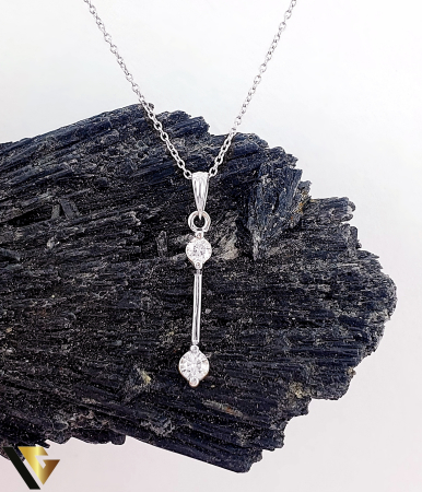 Pandantive cu diamante - Pandantiv Aur Alb 18K, Diamante 0.14 ct in total
