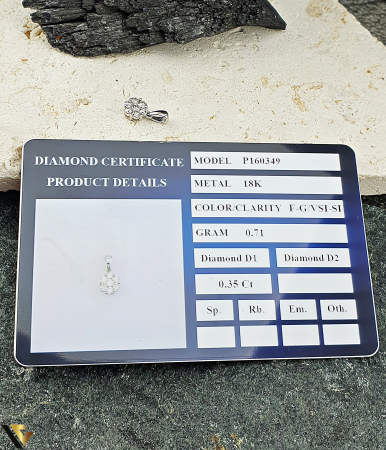 Pandantiv Aur Alb 18K, Diamante 0.35 ct in total [2]