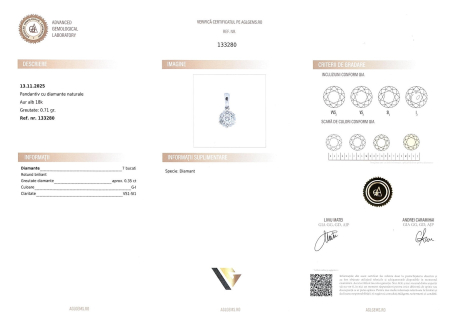 Pandantiv Aur Alb 18K, Diamante 0.35 ct in total [2]