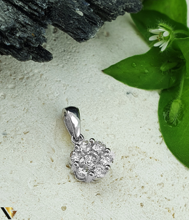 Pandantive cu diamante - Pandantiv Aur Alb 18K, Diamante 0.35 ct in total
