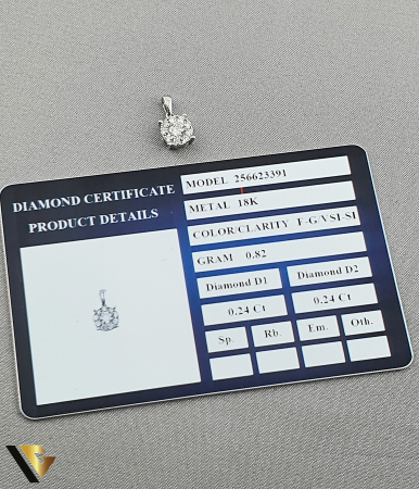 Pandantiv Aur Alb 18K, Diamante 0.48 ct in total [3]