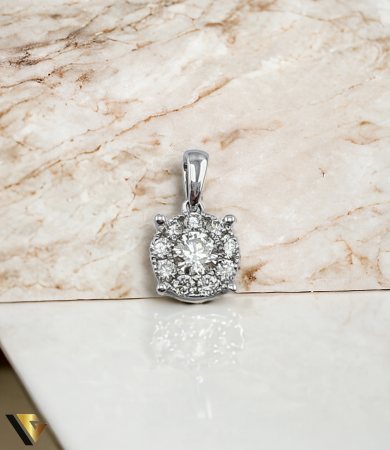 Pandantive cu diamante - Pandantiv Aur Alb 18K, Diamante 0.48 ct in total