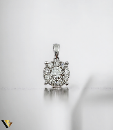 Pandantive cu diamante - Pandantiv Aur Alb 18K, Diamante 0.69 ct in total