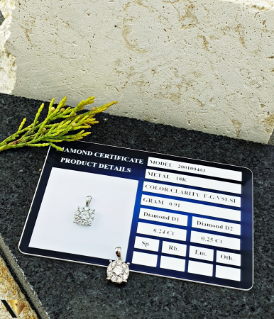 Pandantiv Aur Alb 18K, Diamante 0.49 ct in total [2]