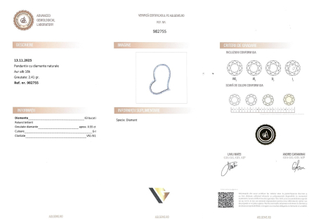 Pandantiv Aur Alb 18K, Diamante 0.55 ct in total  INIMA [2]