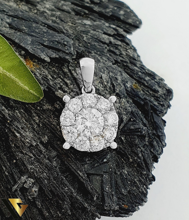 Bijuterii din aur - Pandantiv Aur Alb 18K, Diamante 0.69 ct