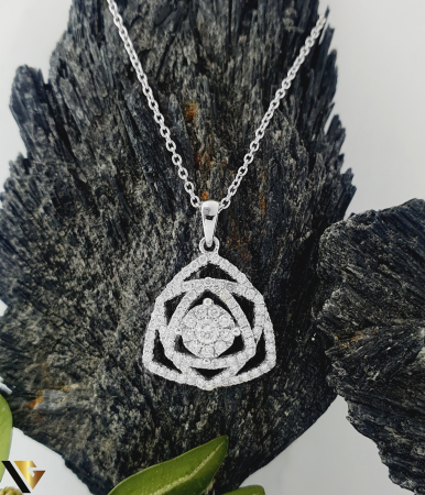 Lant cu Pandantiv Aur 18k, Diamante 0.71 ct [0]